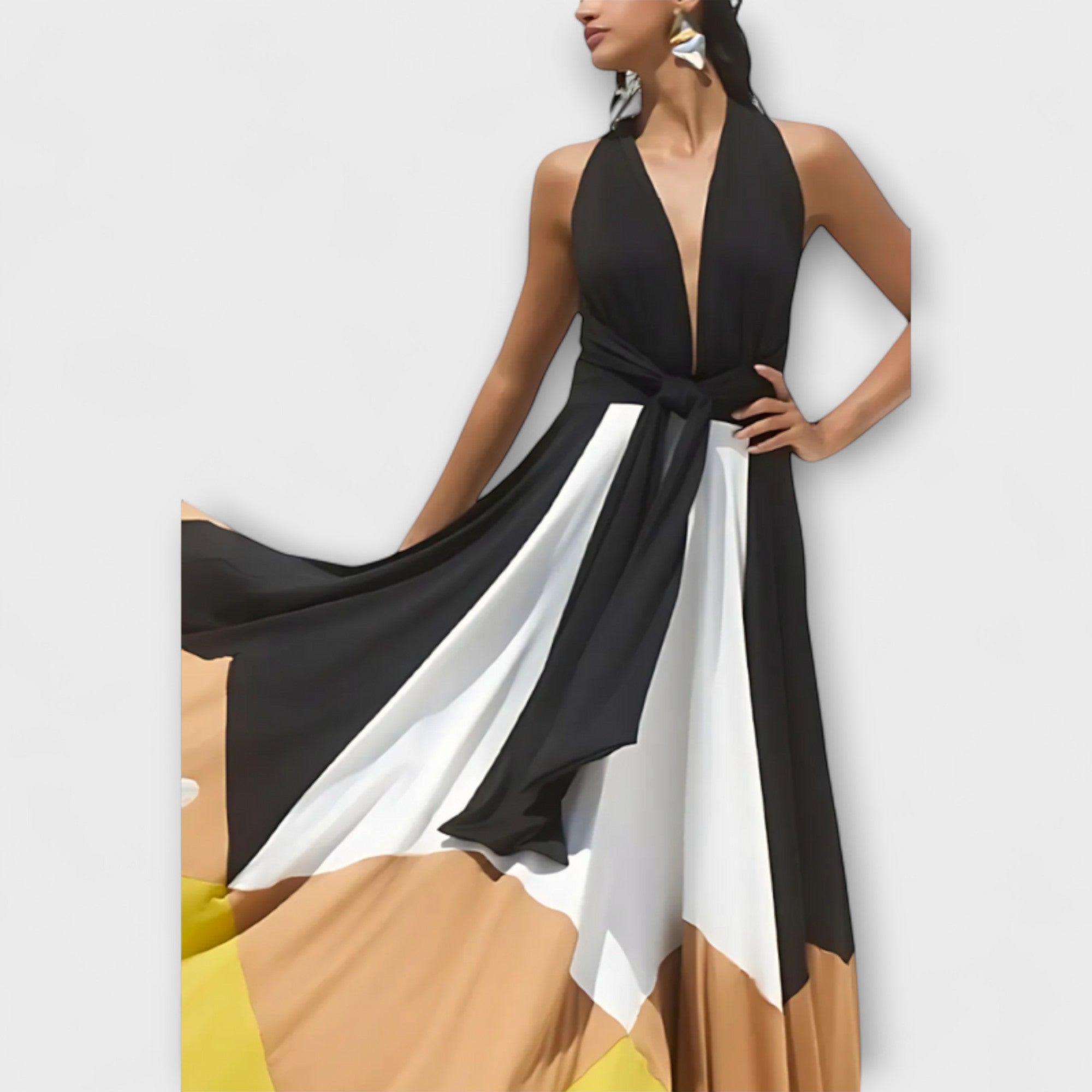 Nava - Long Sleeve Dress with Open Back