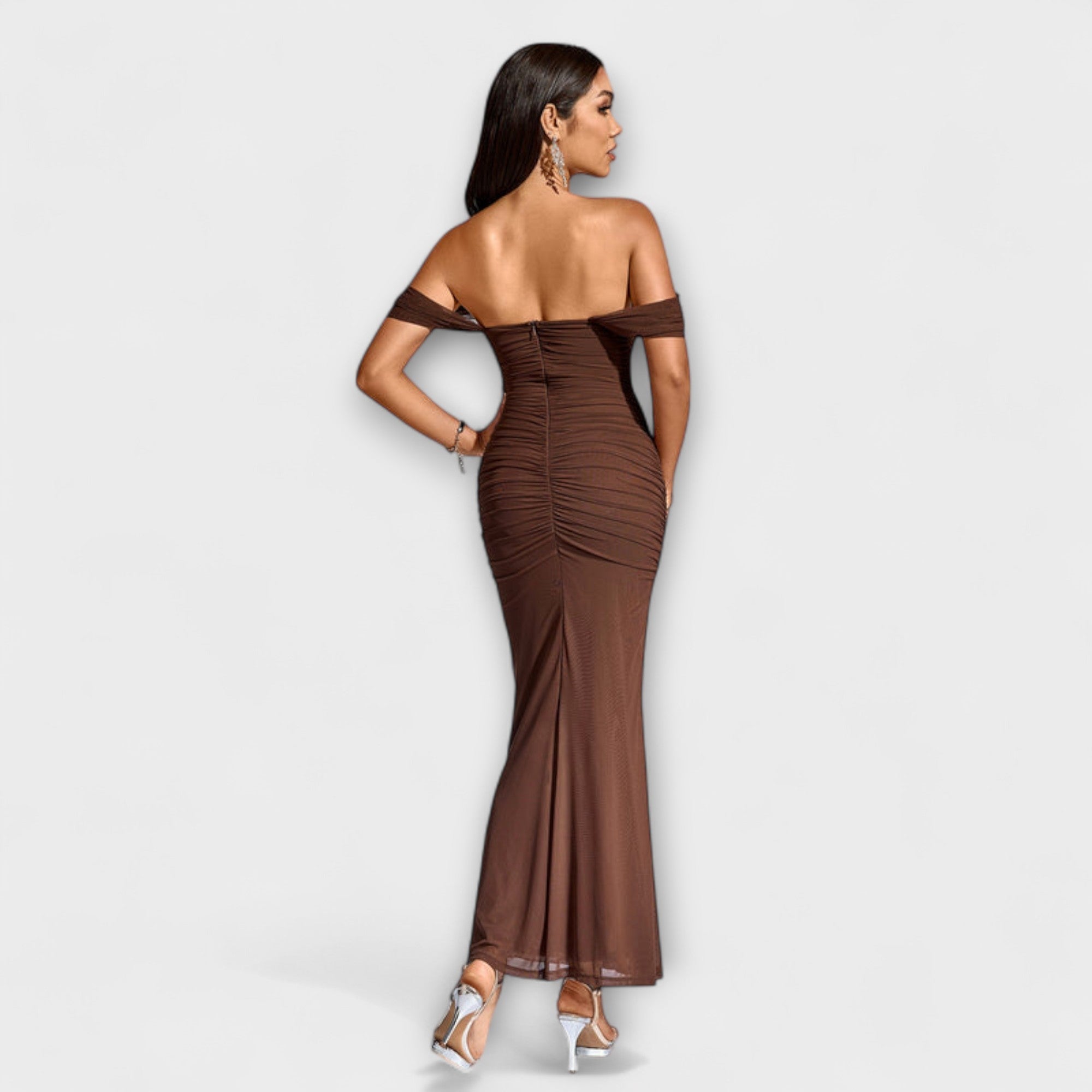 Ione - Off-Shoulder Ruffled Bodycon Dress