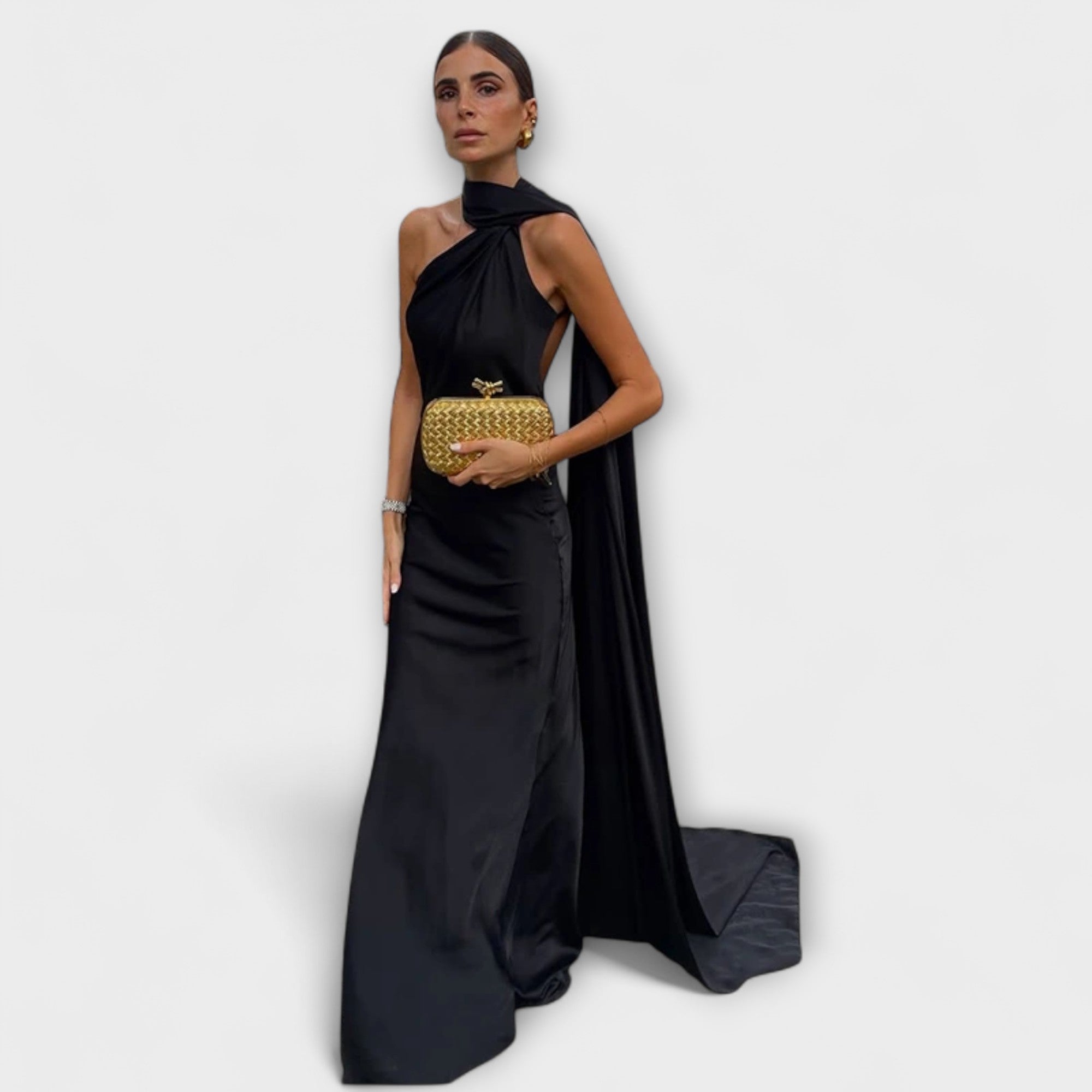 Chic Off-Shoulder Halter Maxi Dress