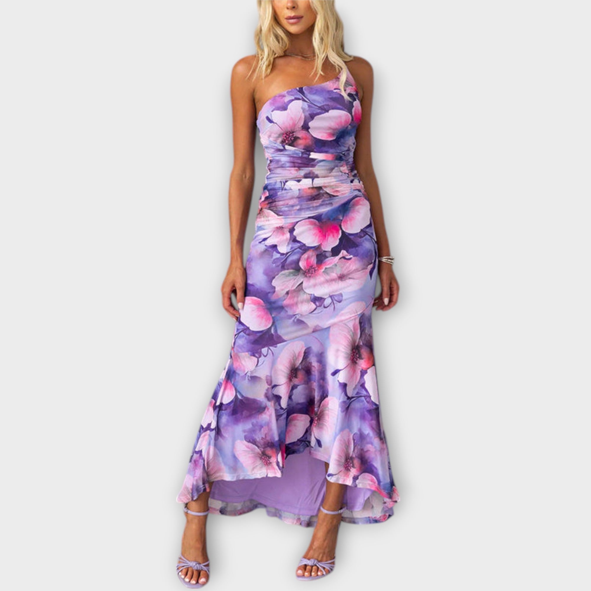 Pia - Maxi Dress with Asymmetrical Ruching