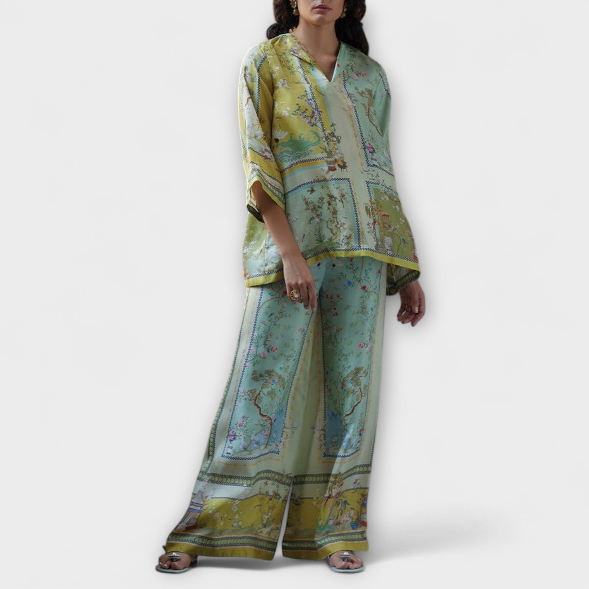 Maria - Digital Print Set with Bell Sleeves