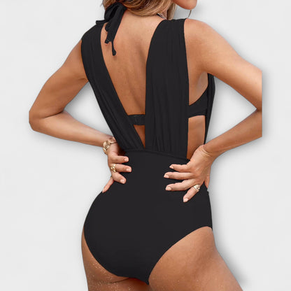 Miravo - Shaping Swimsuit with Deep Neckline & Adjustable Straps