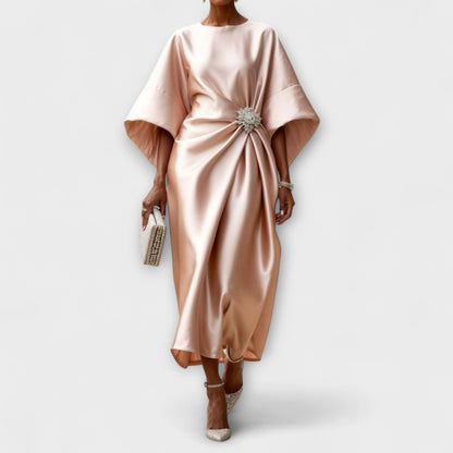 Luxe Shimmer Satin Long Dress