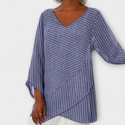 Penelope - Striped Draped Top