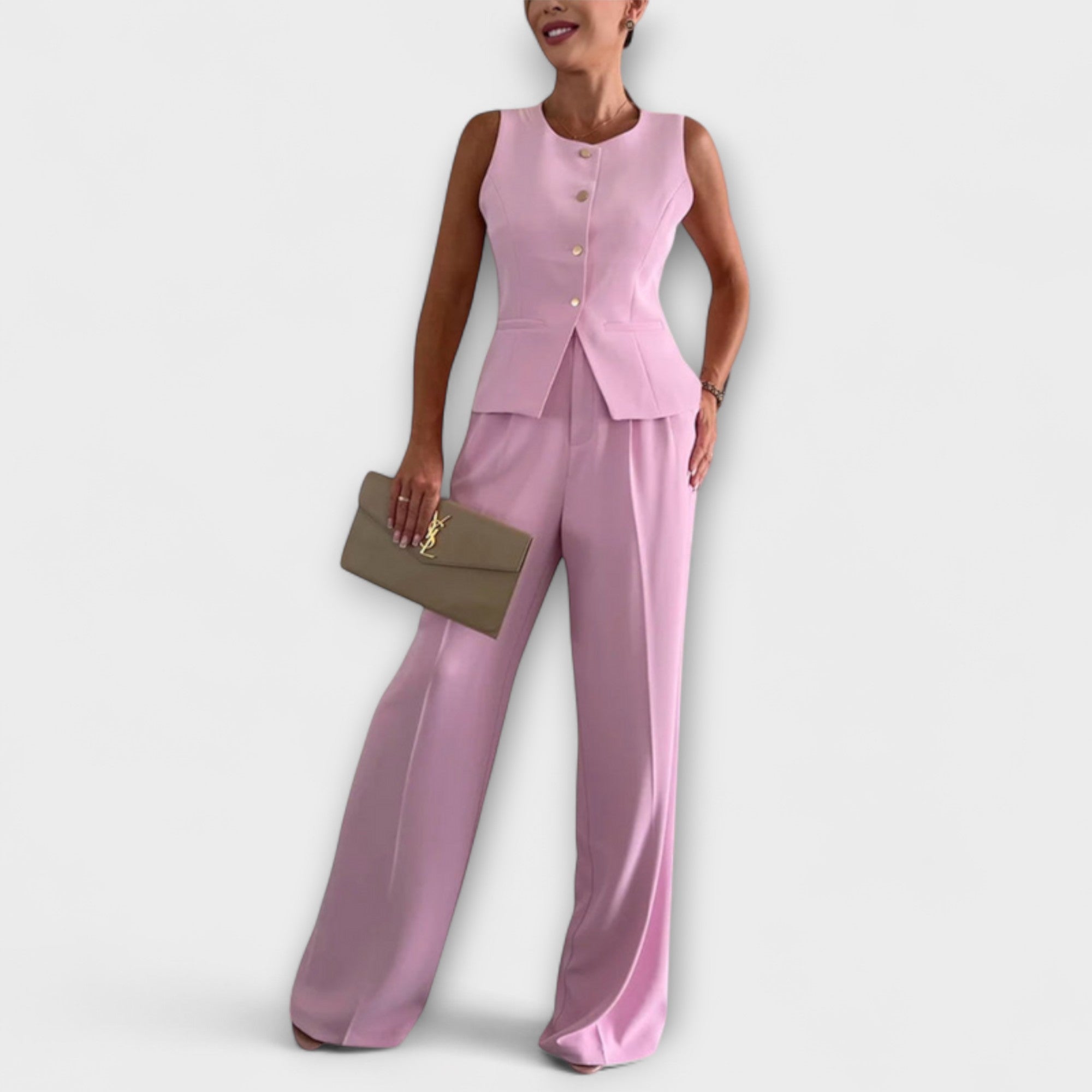Wilhelmina - Chic Sleeveless Top and Pants Ensemble