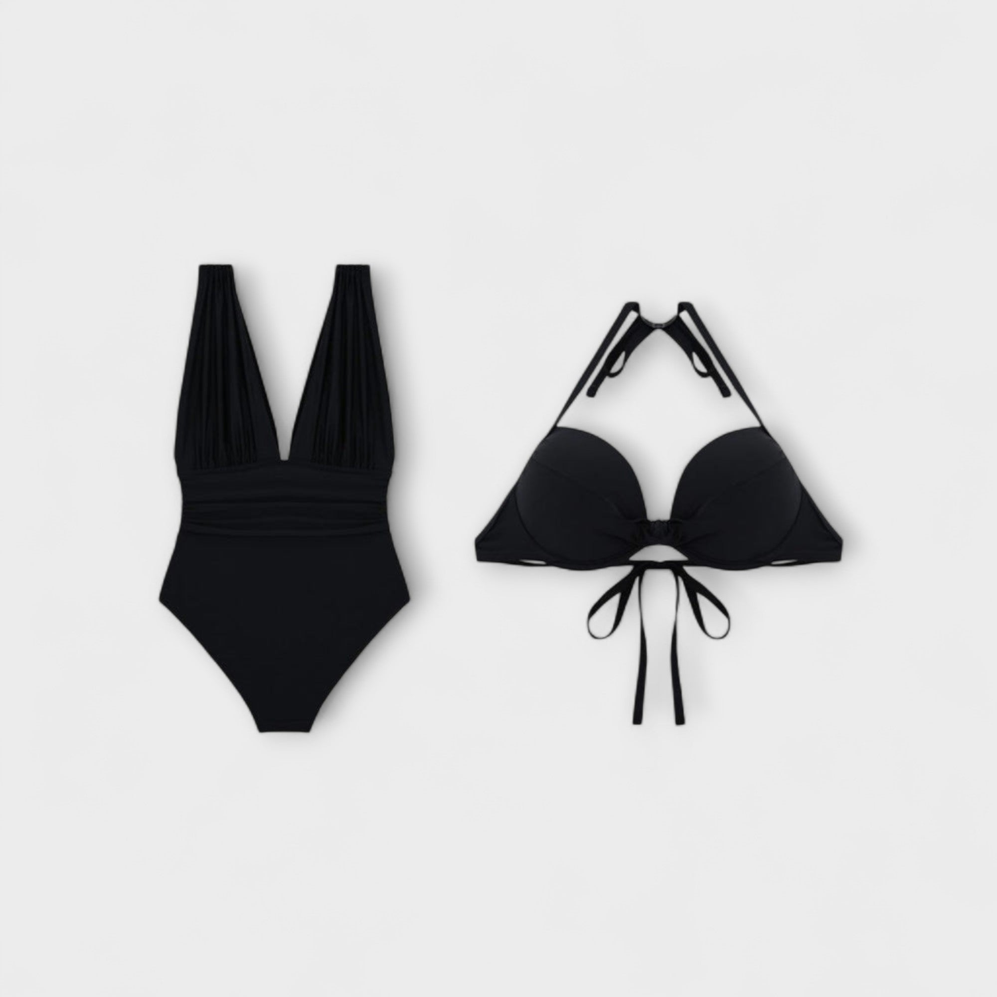 Miravo - Shaping Swimsuit with Deep Neckline & Adjustable Straps