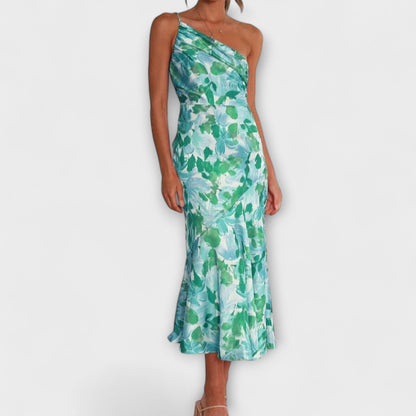 Tabea - Asymmetrical Floral Pattern Dress