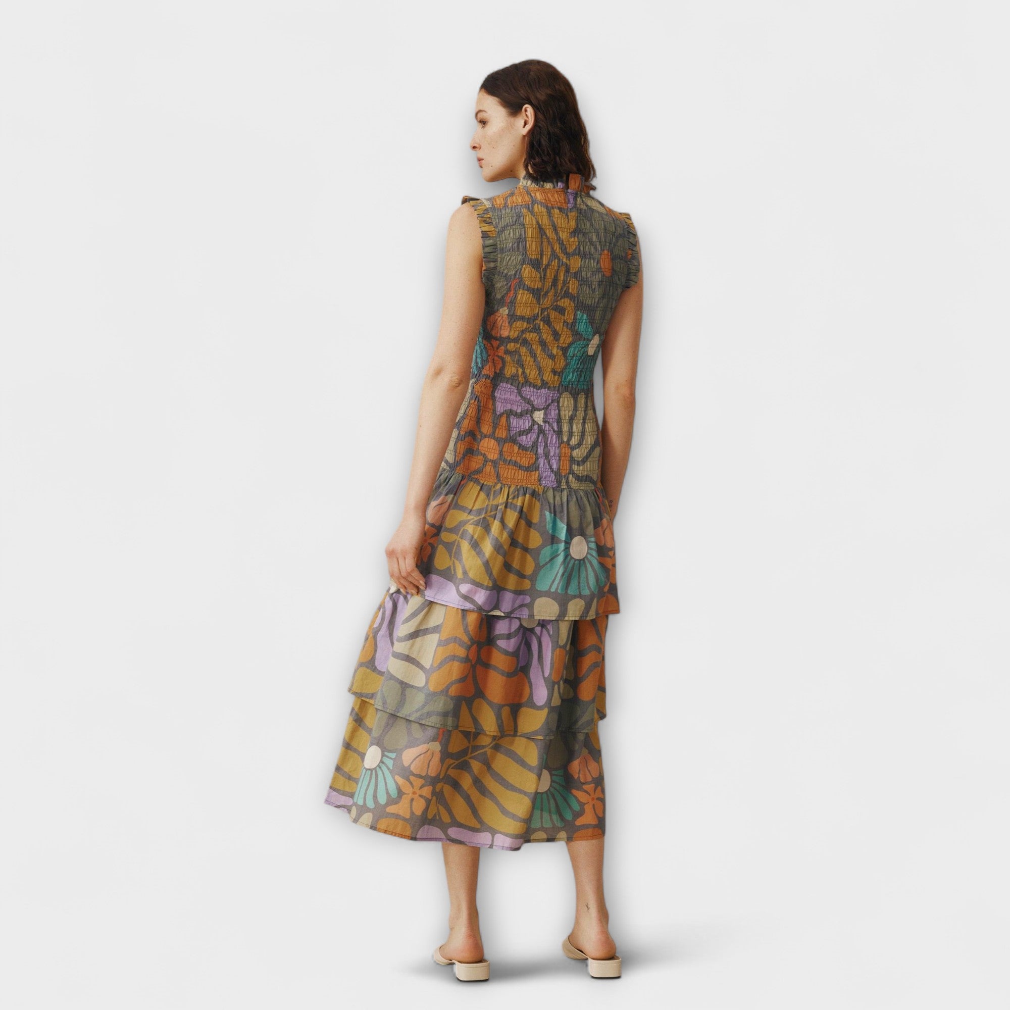 Colorful Botanical Midi Dress