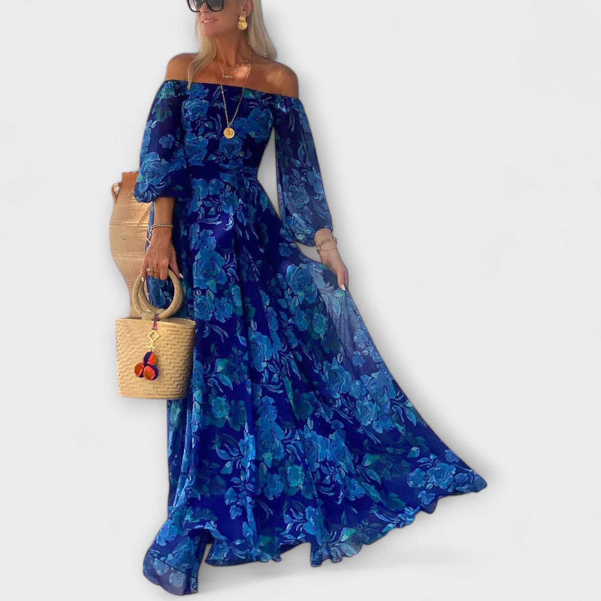 Juniper - Floral Off-Shoulder Smocked Maxi Dress