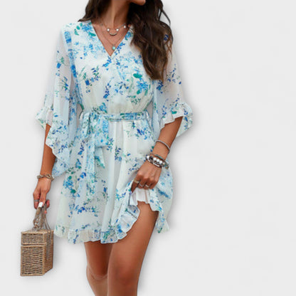 Lina - Women's Midi Dress with Floral Pattern