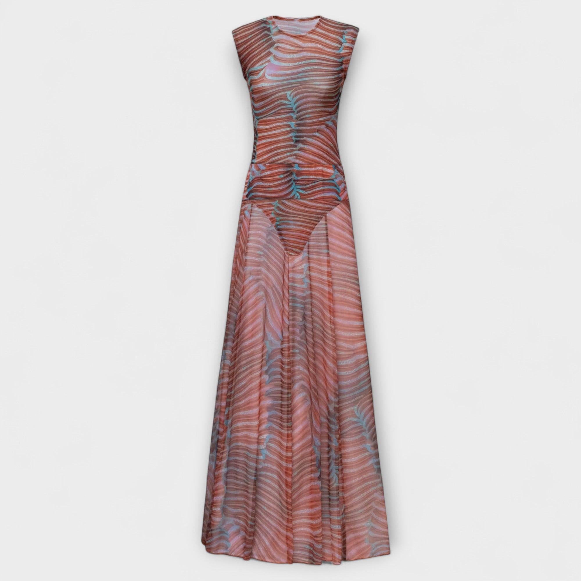 Phoenix - Shimmering Wave Mesh Bodysuit