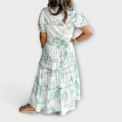 Eliza - Timeless Toile Maxi Dress