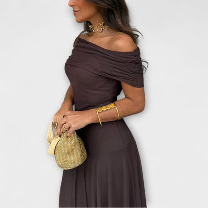 Wiese - Toledo One-Shoulder Mesh Maxi Dress