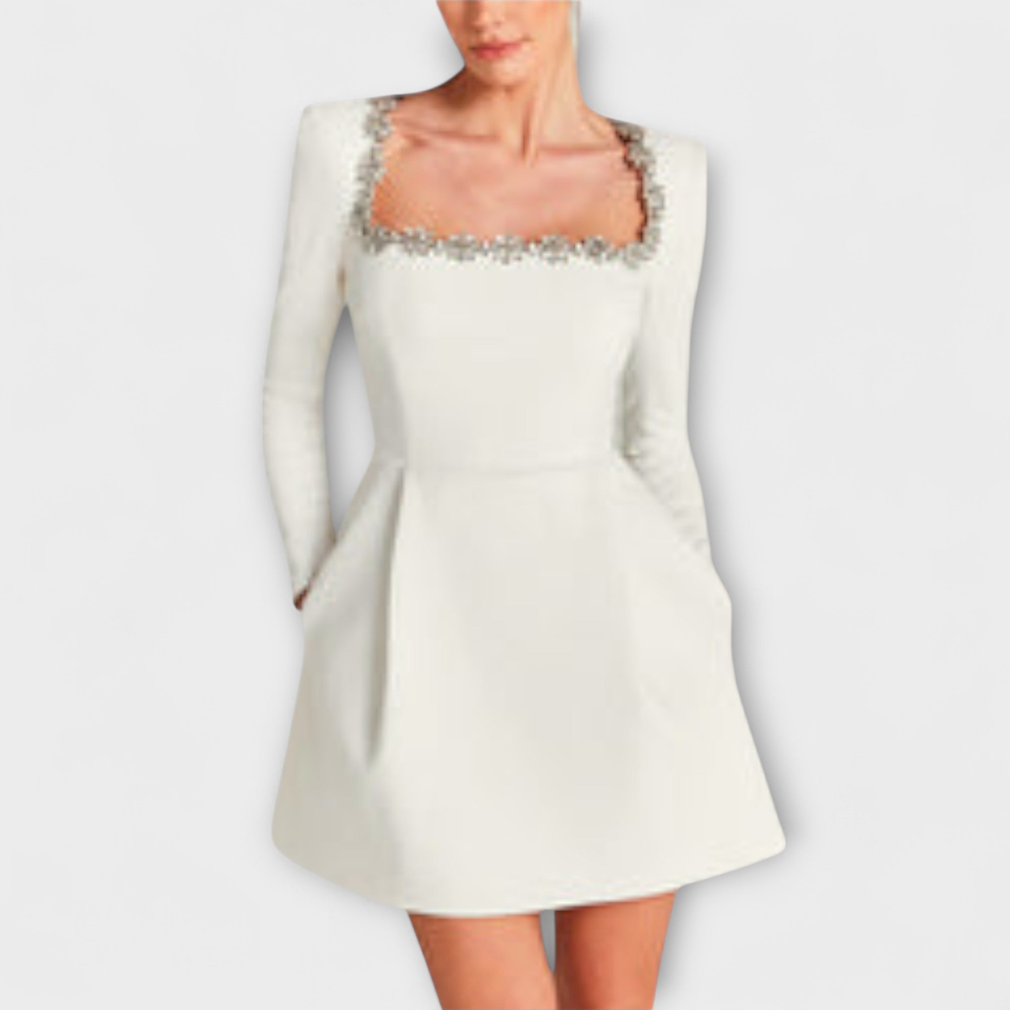 Wren - Mini Dress in Velvet with Jewel Embellishment