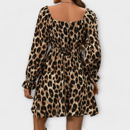 Charming Dress with Leopard Print