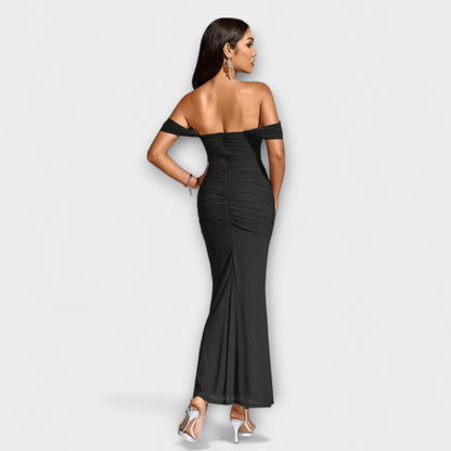 Ione - Off-Shoulder Ruffled Bodycon Dress