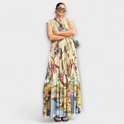 Elegant Pleated Long Sleeve Dress