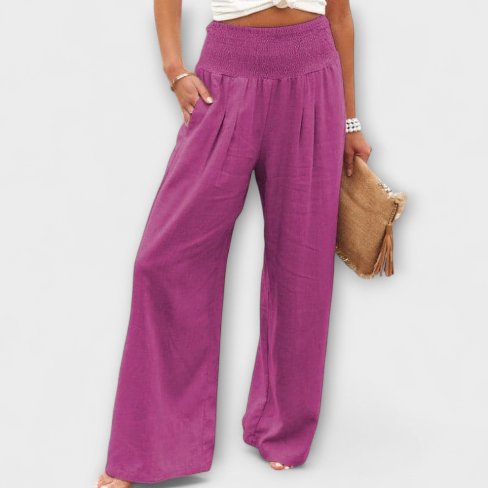 Thearya - Casual Wide Linen Trousers