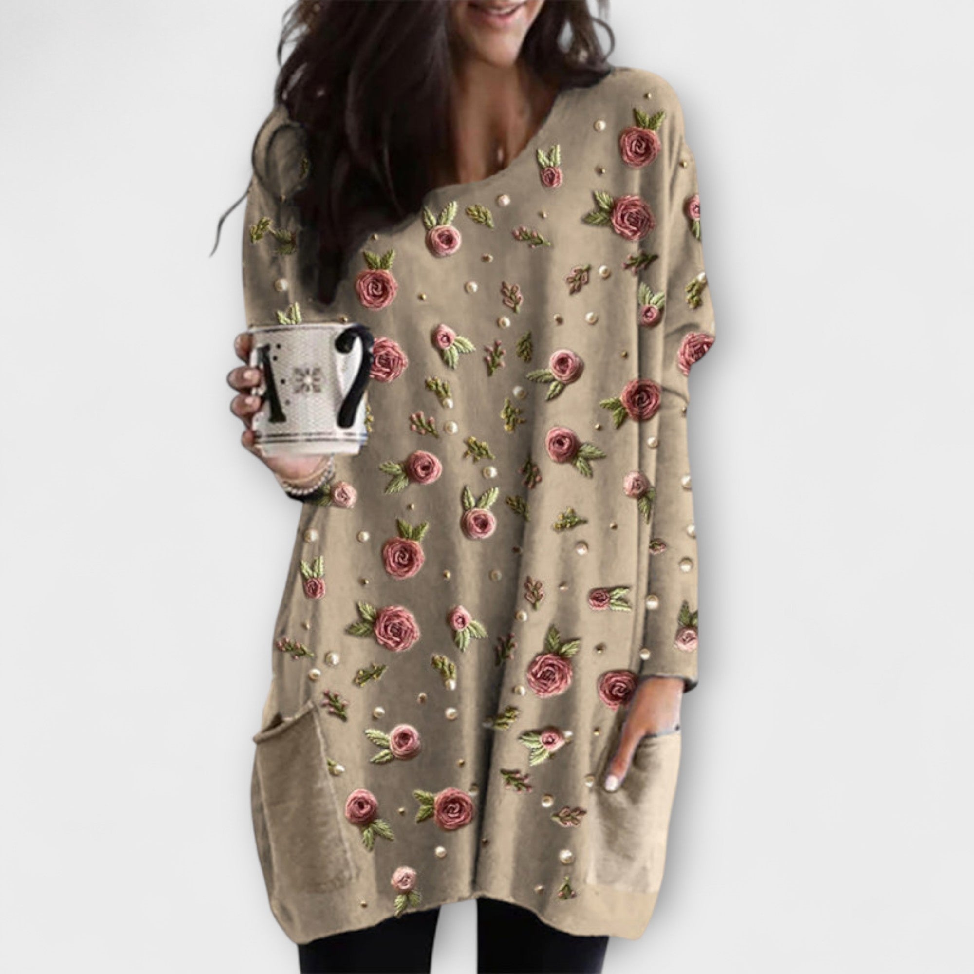 Layla - Tunic with Rose Pattern