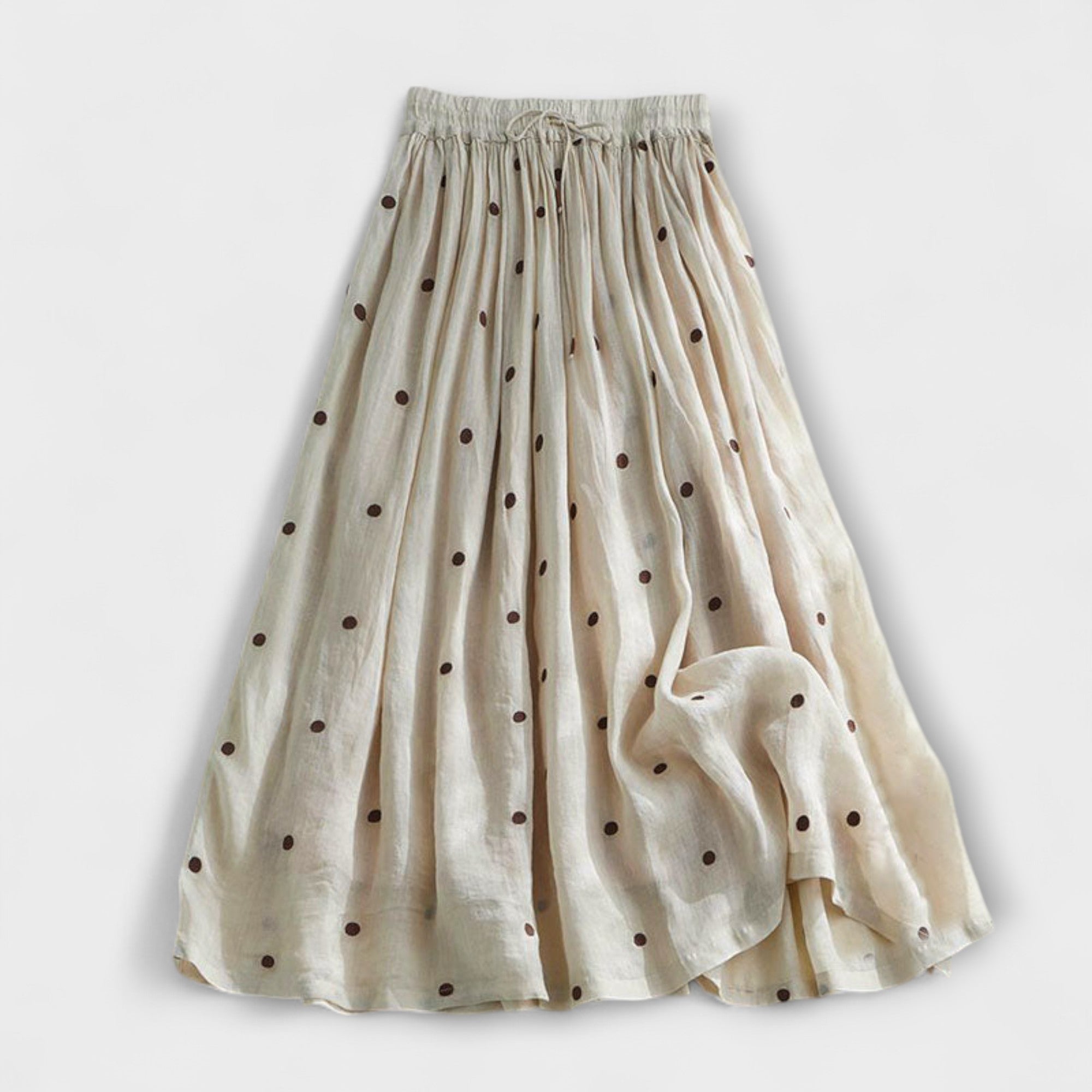 Playful Polka Dot Skirt Made of Cotton-Linen