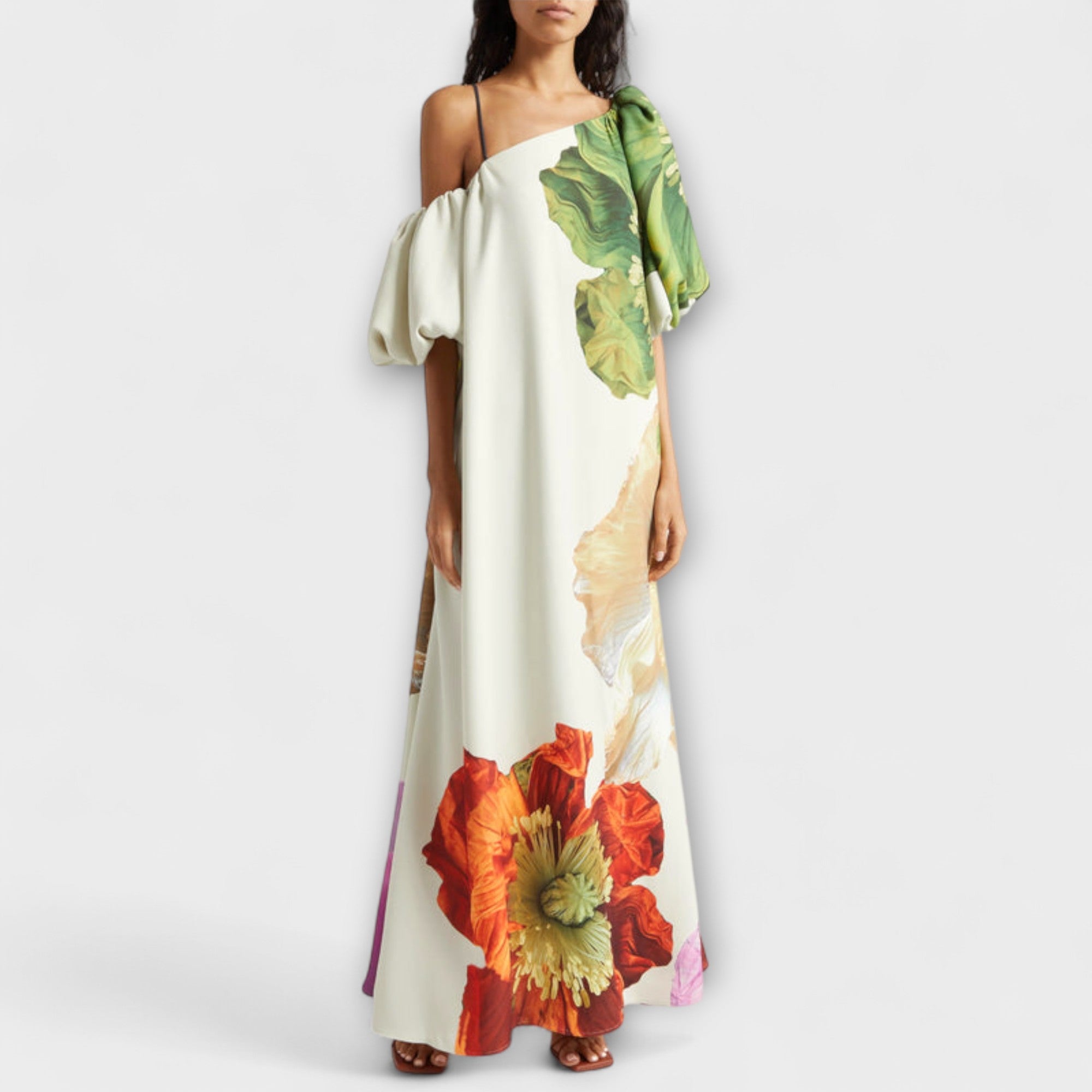 Melodie - Asymmetrical Floral Maxi Dress
