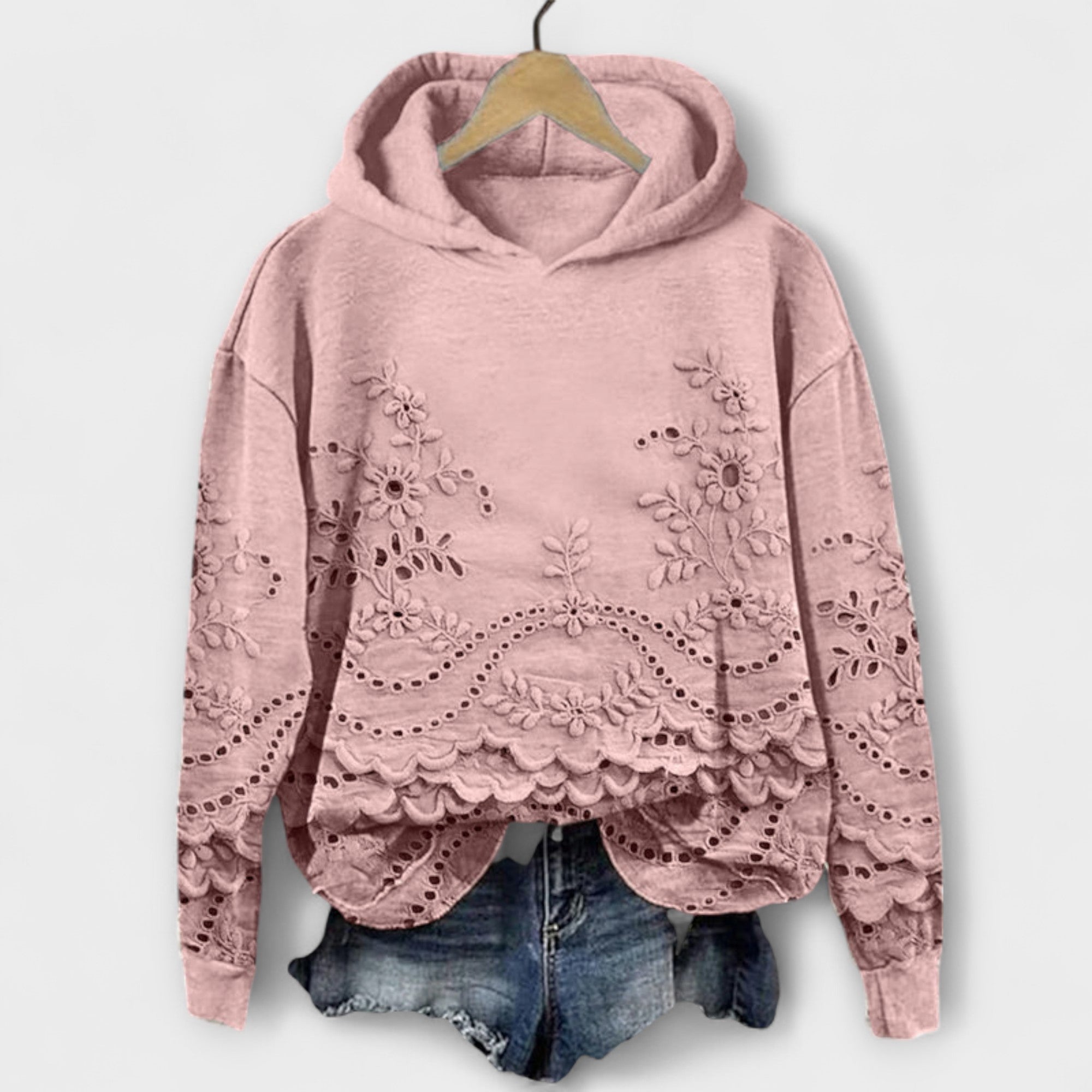 Grace – Vintage Hoodie with Floral Print