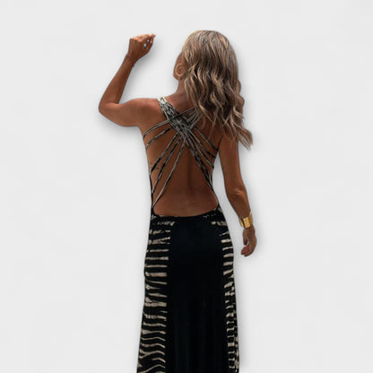 Livia - Maxi Dress with Starry Sky Tie-Dye